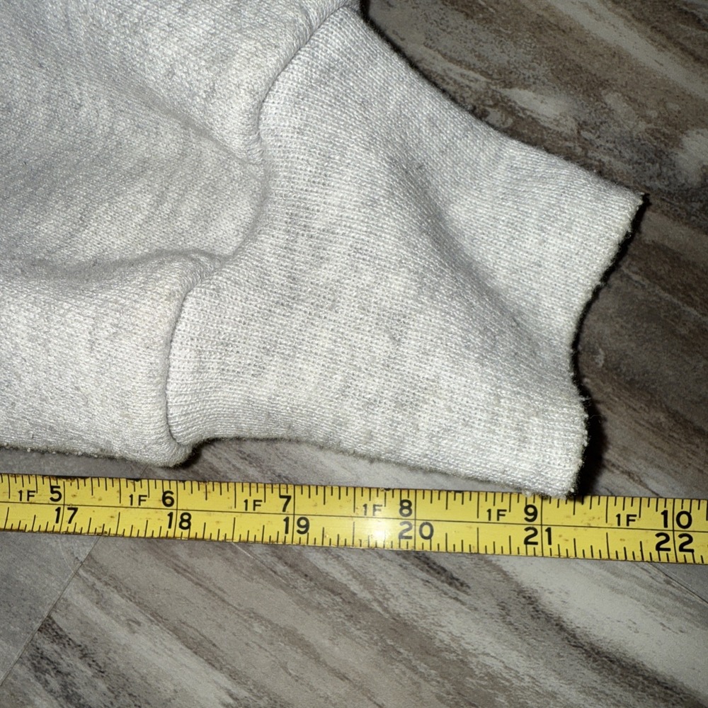 Vintage Jerzees Cardigan Sweatshirt Gray W Quilt Scarf Cape Cottage Grandma USA - Picture 13 of 13